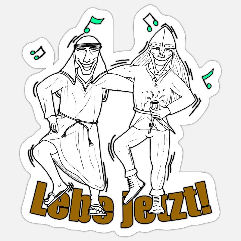 Lebe jetzt - Sticker Größe S (10 x 10 cm) - Mattweiß