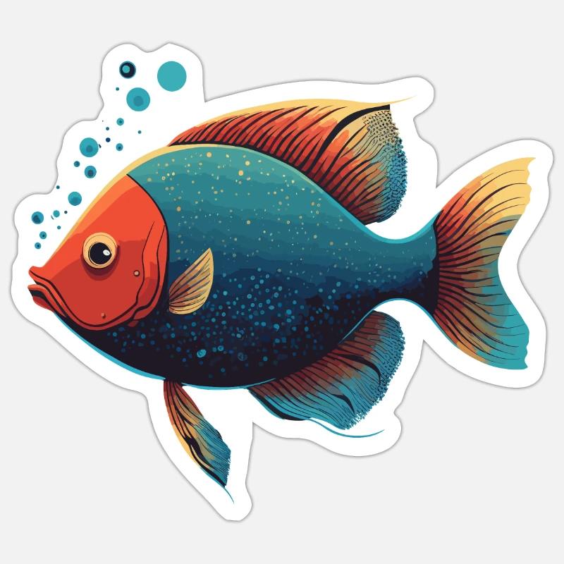 Ocean Fish Sticker size S (10 x 10 cm)