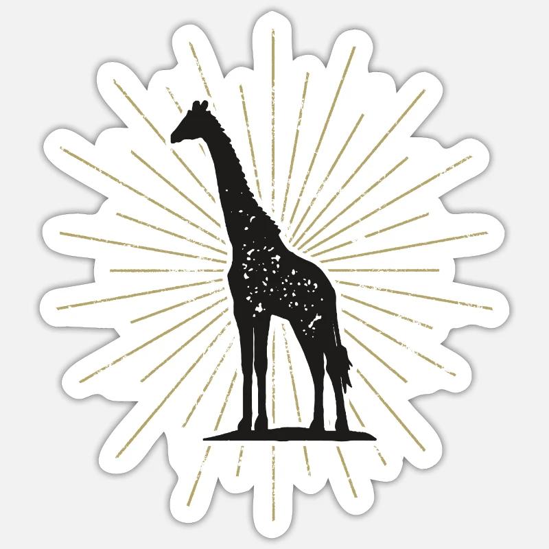 Pretty illuminated giraffe - Sticker size S (10 x 10 cm) - white matte