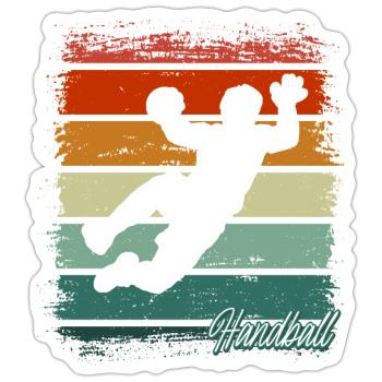 Handball Handballer - Sticker Größe S (10 x 10 cm) - Mattweiß - Vorne