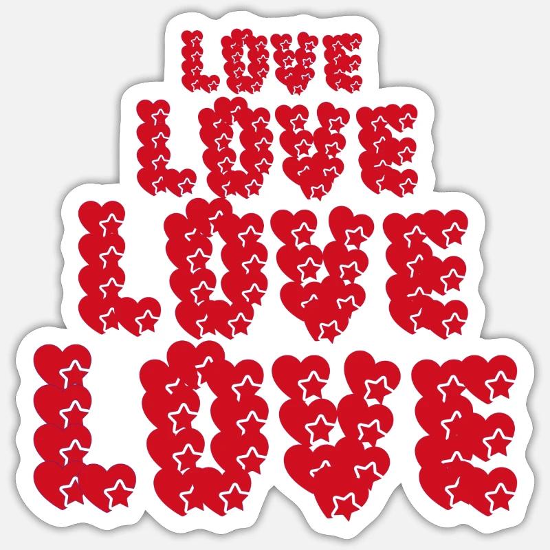 Liebe - Sticker Größe S (10 x 10 cm) - Mattweiß