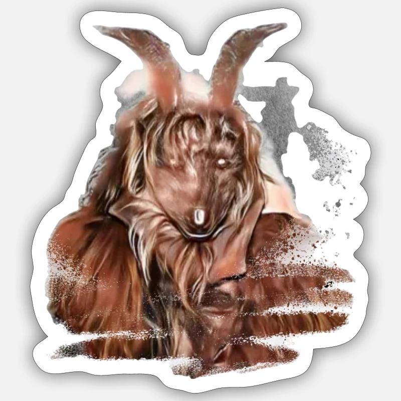 Krampus Percht Devil 2314 - Sticker taille S (10 x 10 cm) - blanc mat