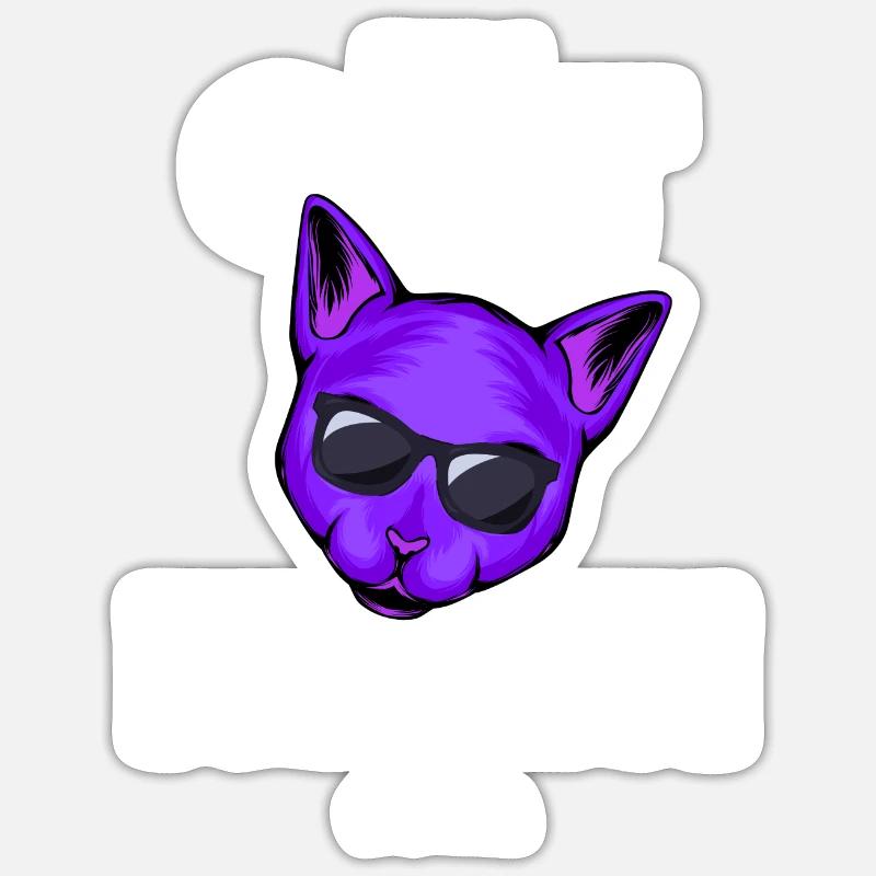 Mama Katze - Sticker Größe S (10 x 10 cm) - Mattweiß