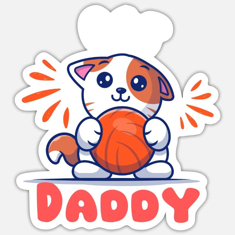 Daddy cat Sticker taille S (10 x 10 cm)