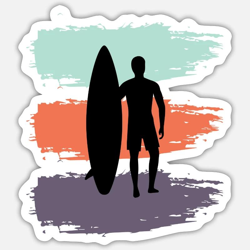 Skateboard SUP Surfing - Sticker taille S (10 x 10 cm) - blanc mat