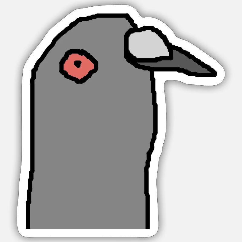 Pigeon - Sticker taille S (10 x 10 cm) - blanc mat