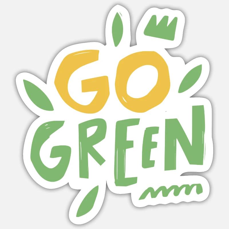 Passez au vert - Sticker taille S (10 x 10 cm) - blanc mat