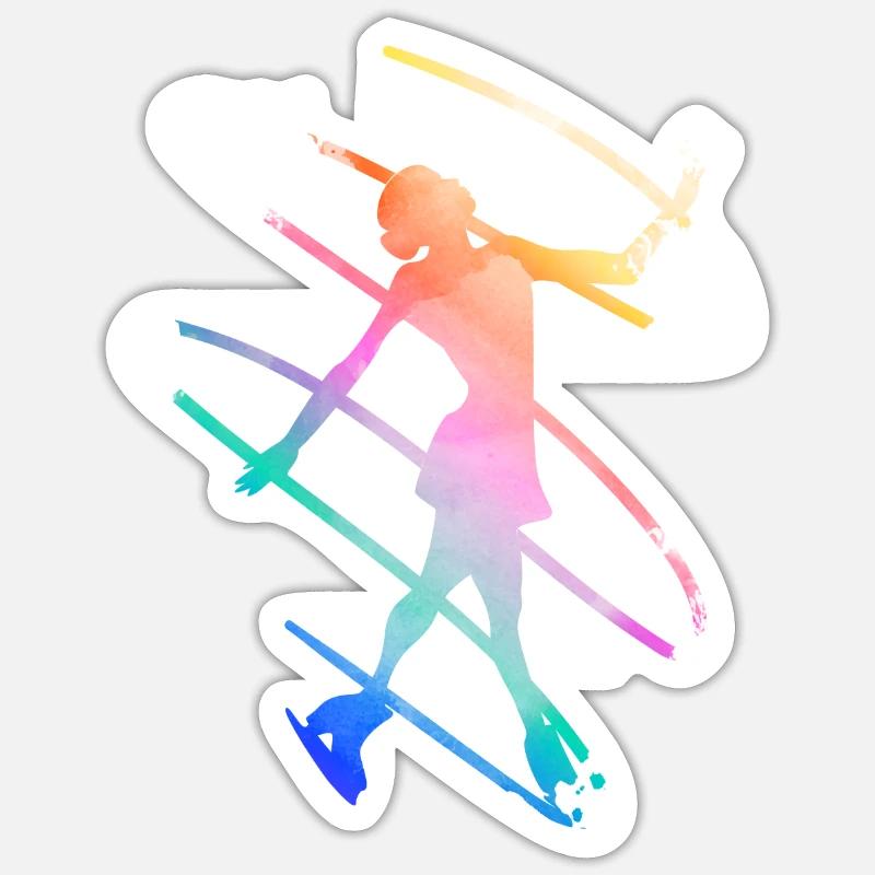 Eiskunstläuferin Eiskunstlaufen Eislauf - Sticker Größe S (10 x 10 cm) - Mattweiß
