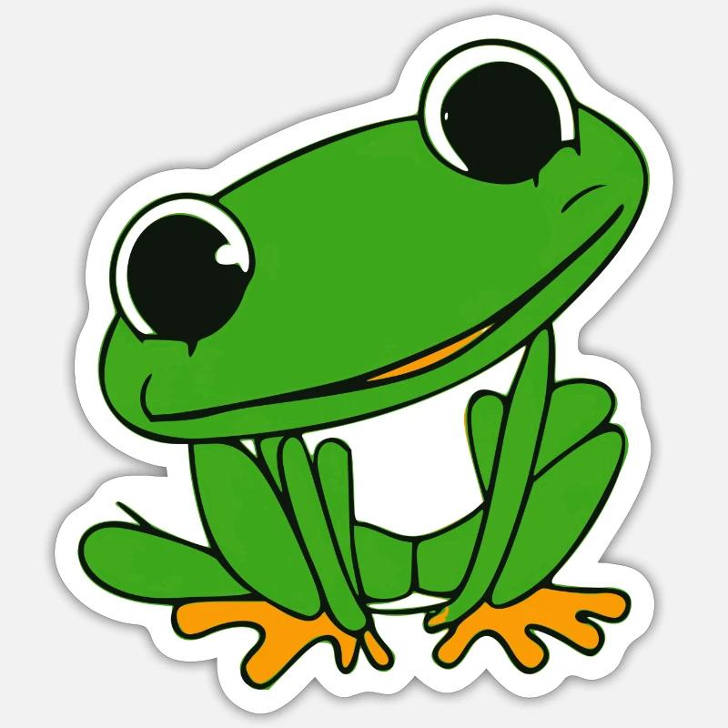 cute chibi frog Sticker size S (10 x 10 cm)