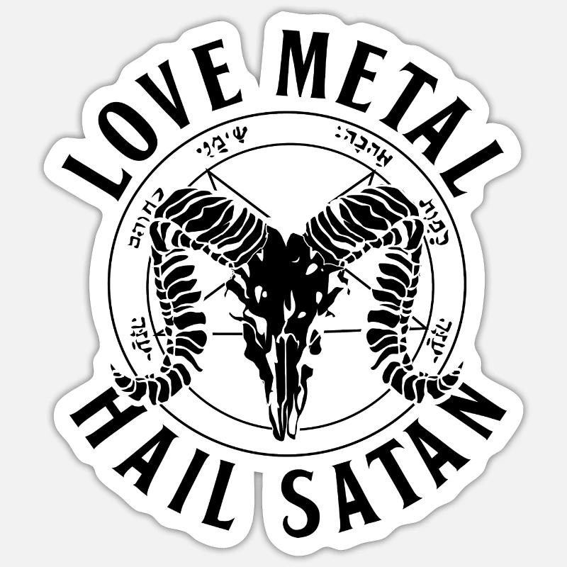 Satanisme - Sticker taille S (10 x 10 cm) - blanc mat