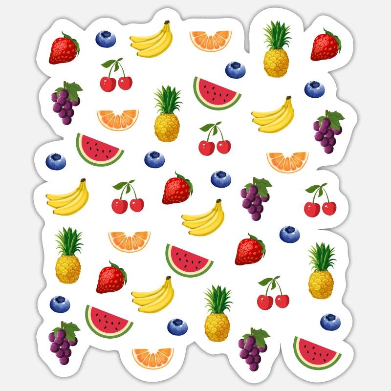fruit pattern strawberry grape cherry pineapple Sticker size S (10 x 10 cm)