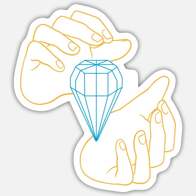 Diamond Hands - Sticker Größe S (10 x 10 cm) - Mattweiß