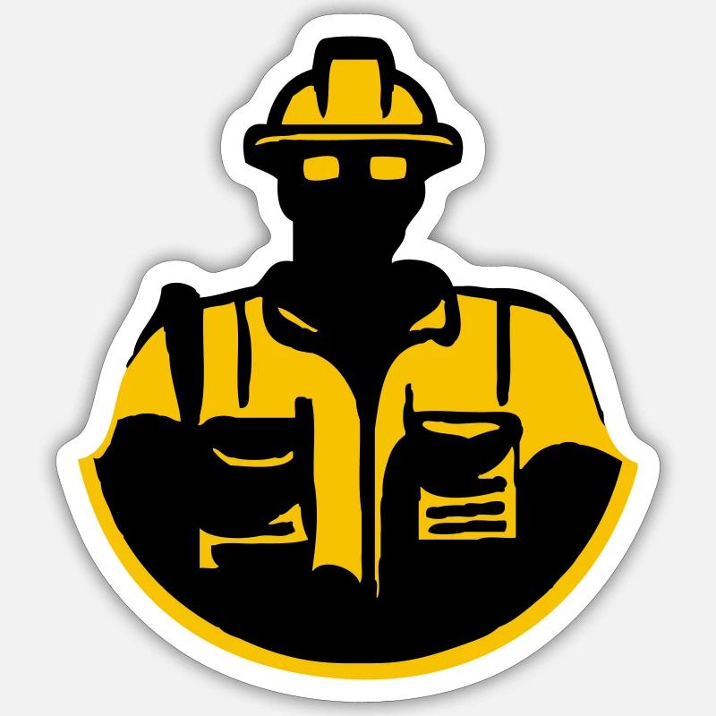 Bester Bauarbeiter - Sticker Größe S (10 x 10 cm) - Mattweiß
