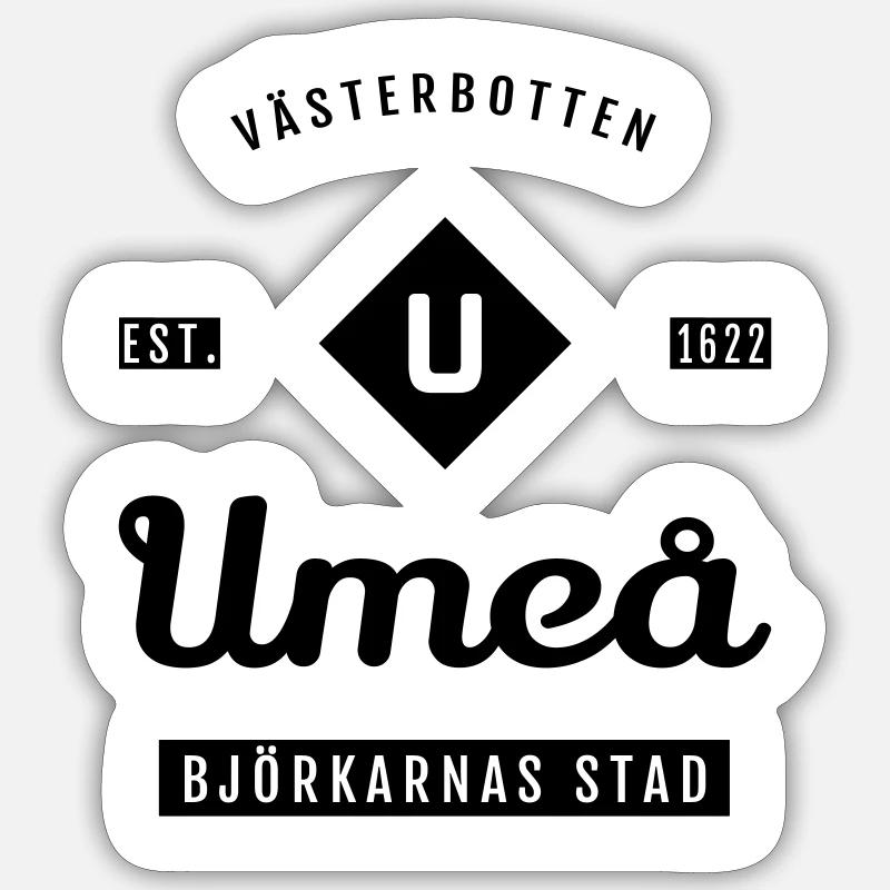 Umeå, Västerbotten. - Sticker Größe S (10 x 10 cm) - Mattweiß
