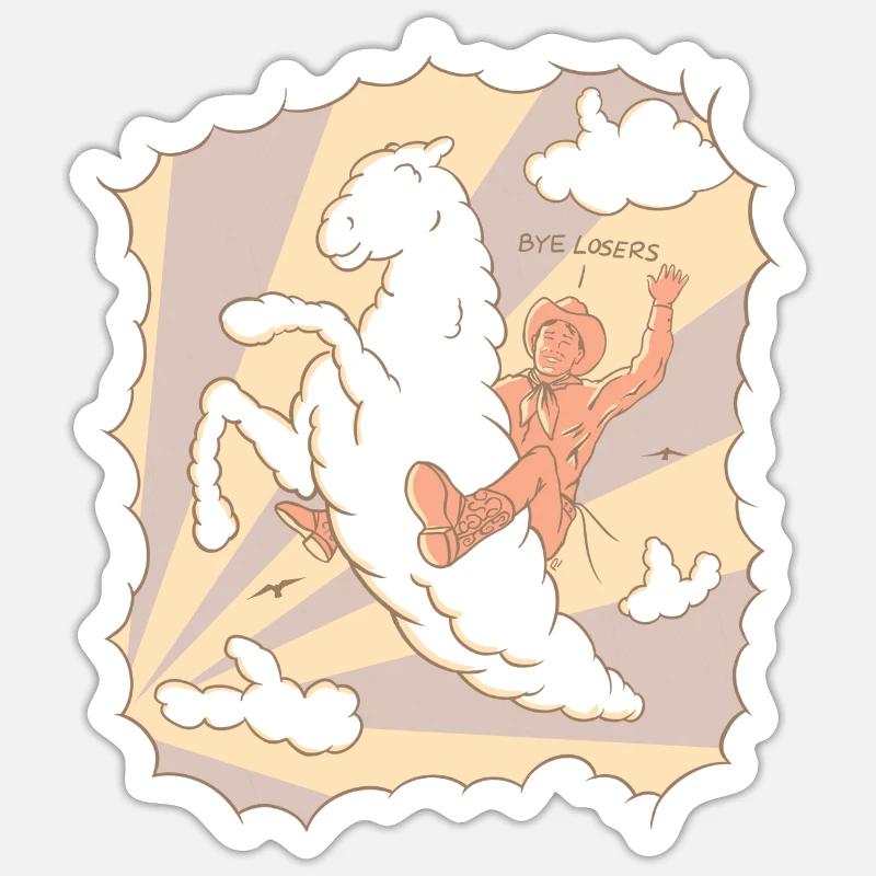 Weit westlich, weit oben - Sticker Größe S (10 x 10 cm) - Mattweiß