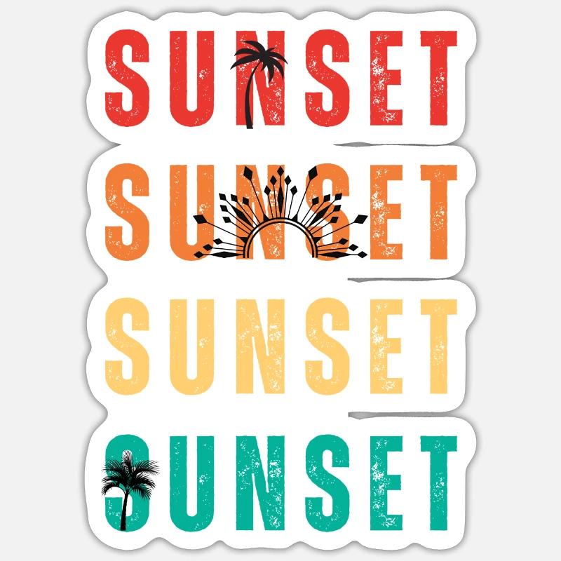 Sunset - Sticker size S (10 x 10 cm) - white matte