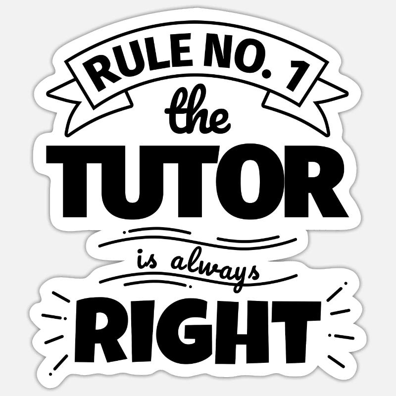 TUTOR funny gift - Sticker size S (10 x 10 cm) - white matte