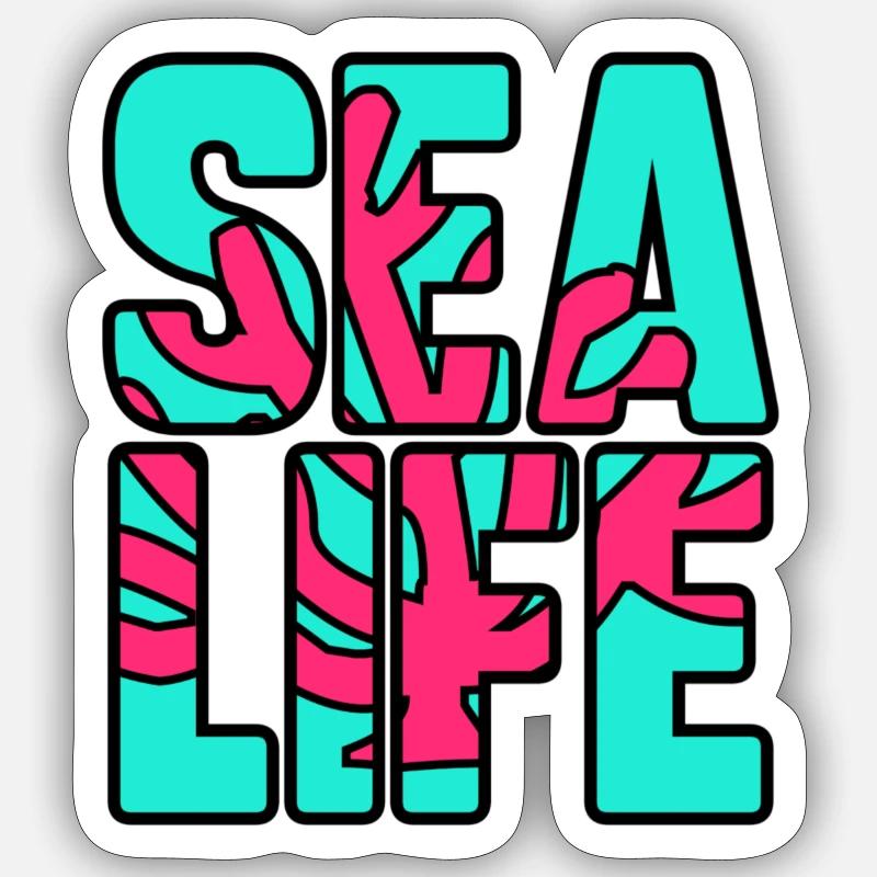 Leben im Meer - Sticker Größe S (10 x 10 cm) - Mattweiß