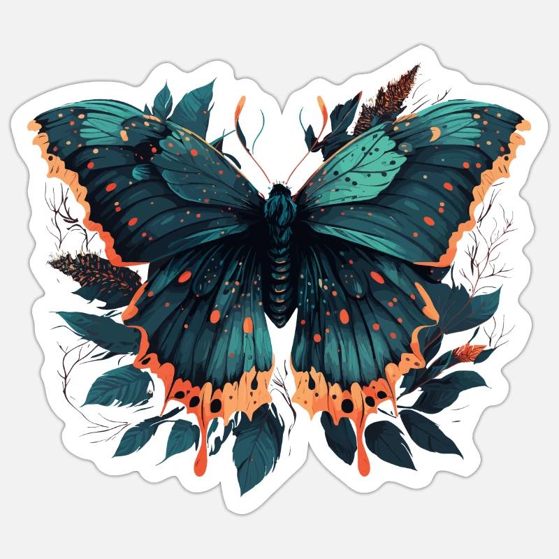 Papillon Nature - Sticker taille S (10 x 10 cm) - blanc mat
