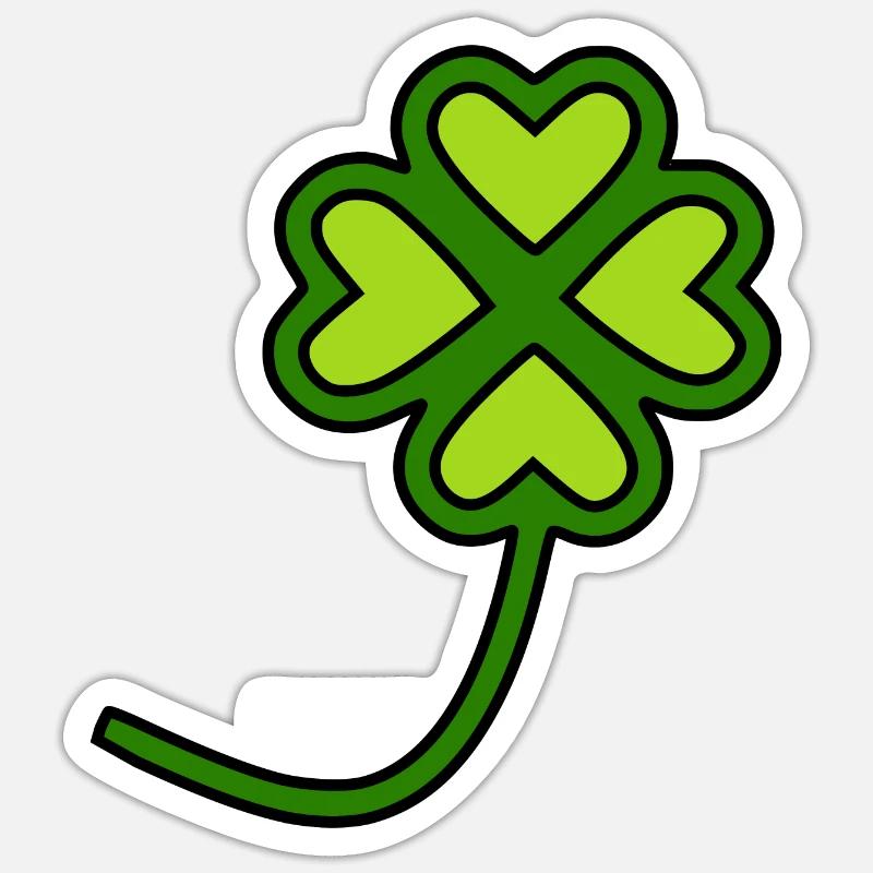 Trèfles de la Saint-Patrick - Sticker taille S (10 x 10 cm) - blanc mat