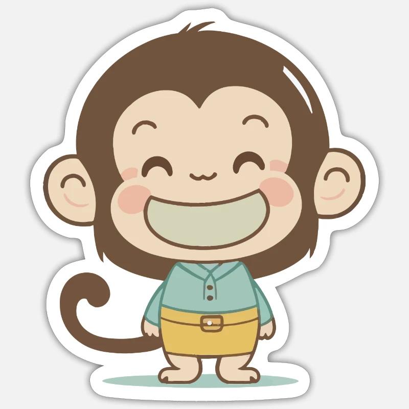 Monkey - Sticker size S (10 x 10 cm) - white matte
