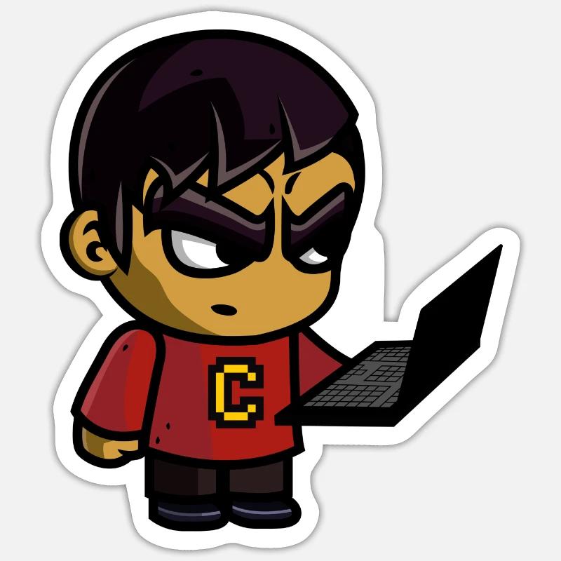Cody der Encoder - Sticker Größe S (10 x 10 cm) - Mattweiß