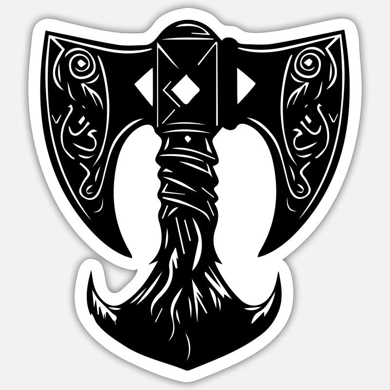 axe dwarf Sticker size S (10 x 10 cm)