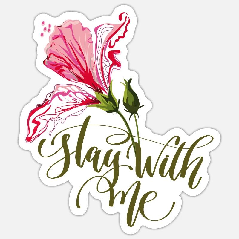 Reste avec moi - Sticker taille S (10 x 10 cm) - blanc mat
