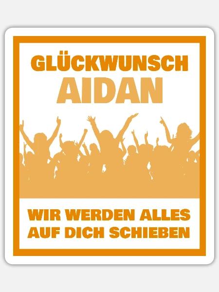 Geschenk für Aidan - Sticker Größe S (10 x 10 cm) - Mattweiß