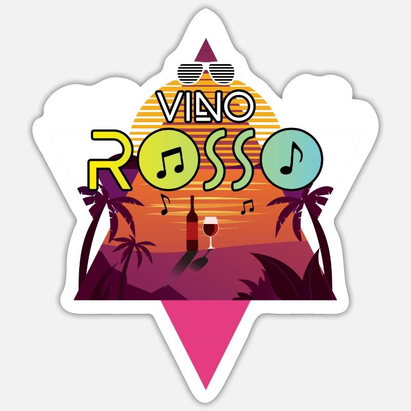 Vino Rosso - Sticker taille S (10 x 10 cm) - blanc mat
