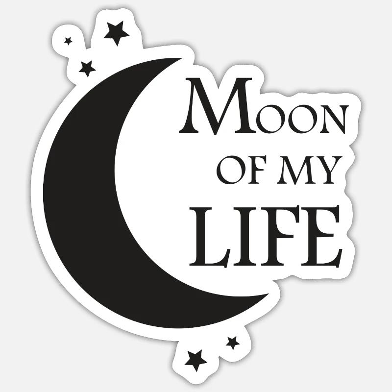 Lune de ma vie - Sticker taille S (10 x 10 cm) - blanc mat