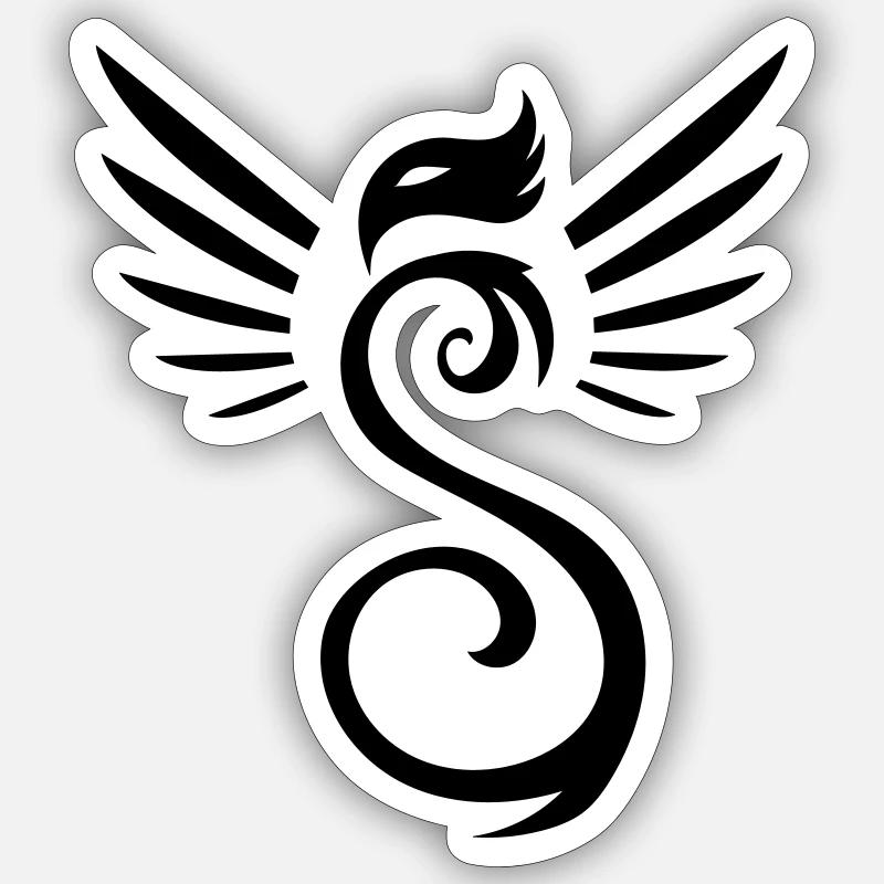 phoenix 04 - Sticker size S (10 x 10 cm) - white matte
