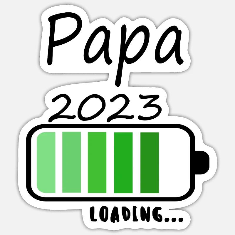 Papa loading 2023 Sticker Größe S (10 x 10 cm)