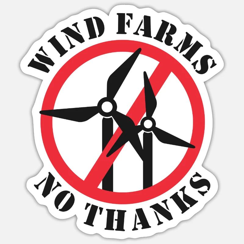 Parcs éoliens Non merci Sticker taille S (10 x 10 cm)