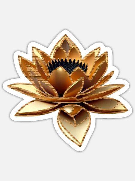 Lotusblume - Sticker Größe S (10 x 10 cm) - Mattweiß