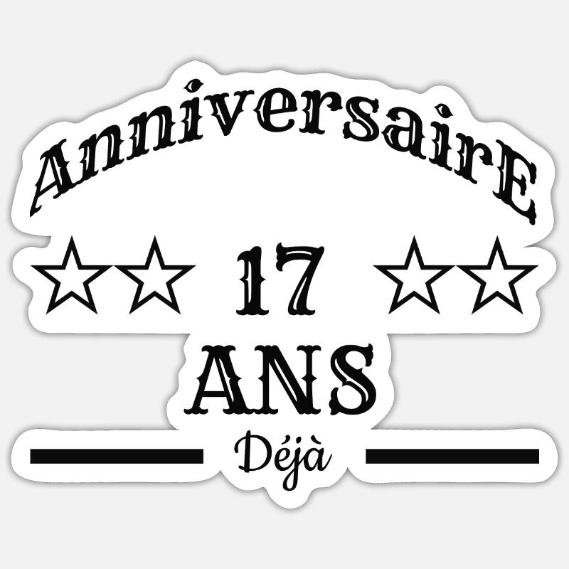 Anniversaire 17 ans déjà - Sticker taille S (10 x 10 cm) - blanc mat