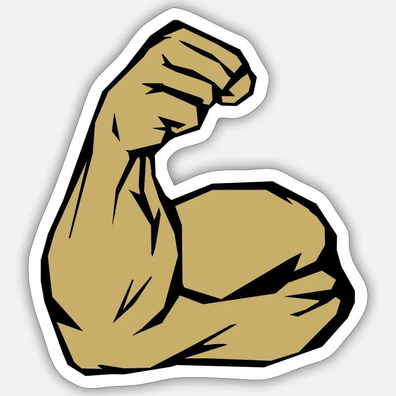 biceps - Sticker taille S (10 x 10 cm) - blanc mat