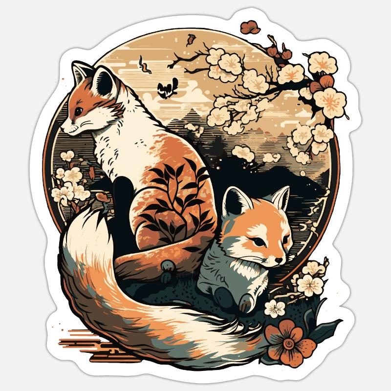 FOX 9 - Sticker size S (10 x 10 cm) - white matte