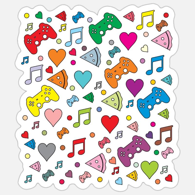 Game Pattern - Sticker size S (10 x 10 cm) - white matte