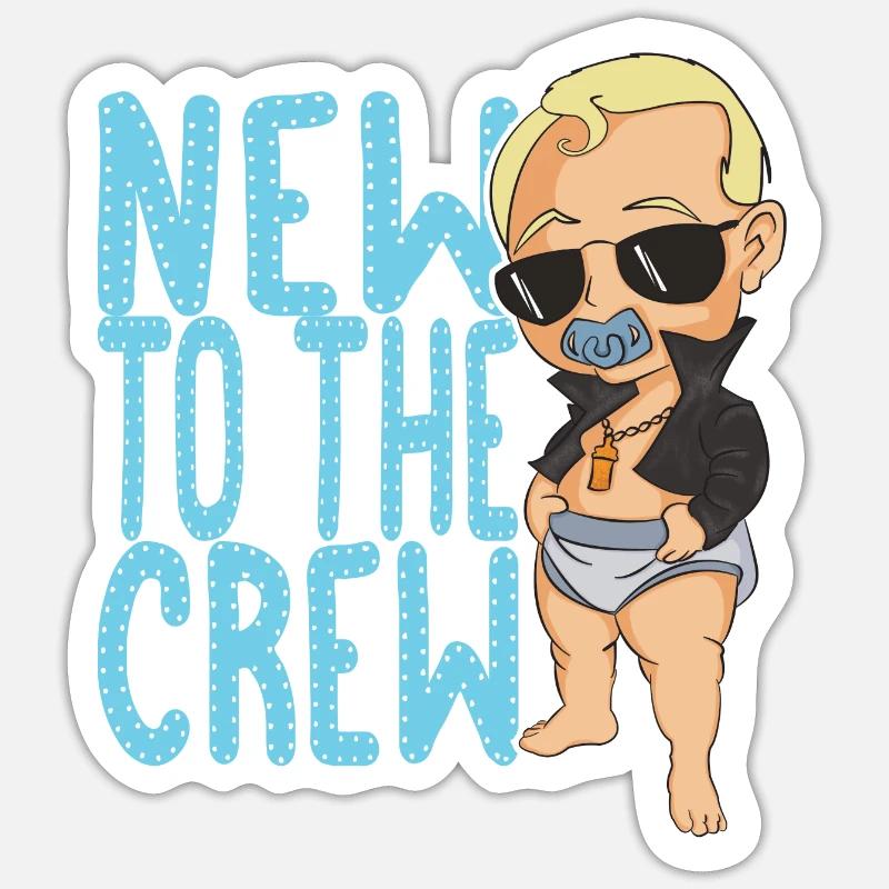 Neu in der Team, Baby oder neues Mitglied Geschenk Sticker Größe S (10 x 10 cm)