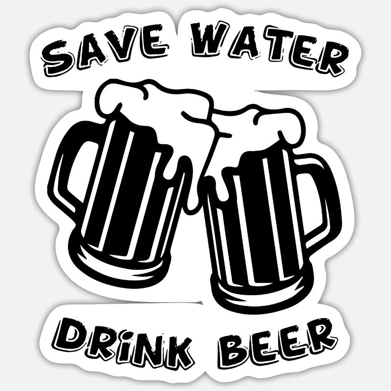 Lustiger Bier Spruch Geschenkidee Party - Sticker Größe S (10 x 10 cm) - Mattweiß