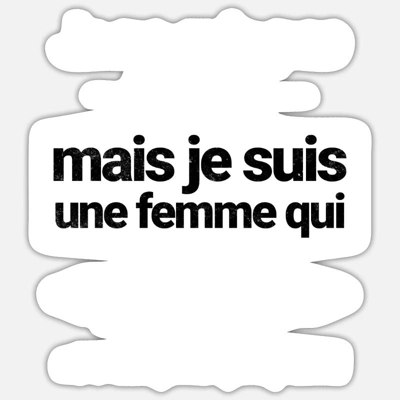 Femme qui code - Programmeur informatique - Sticker taille S (10 x 10 cm) - blanc mat