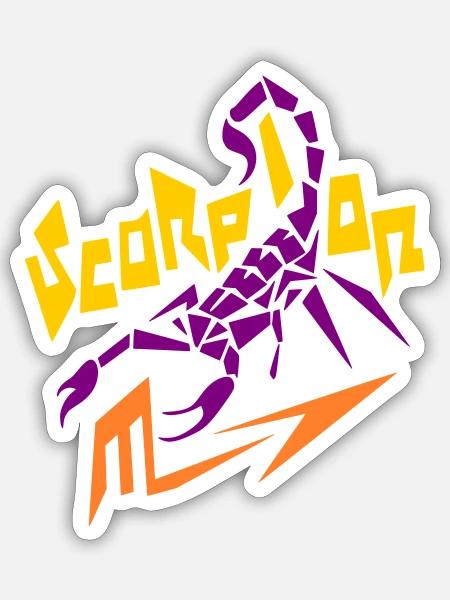 Stilisierter Skorpion - Sticker Größe S (10 x 10 cm) - Mattweiß
