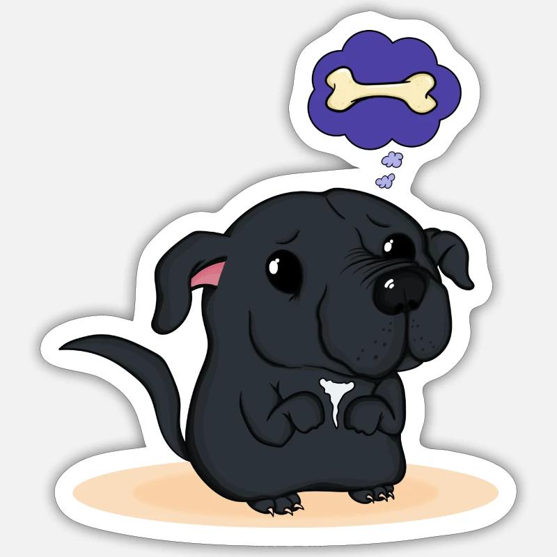 Staffy - Sticker taille S (10 x 10 cm) - blanc mat