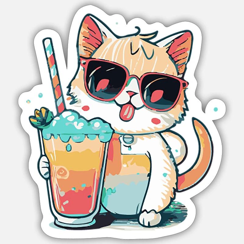 A cat lover's dream - Sticker size S (10 x 10 cm) - white matte