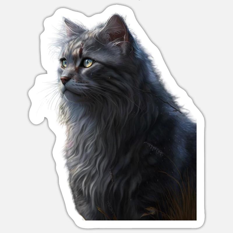 Kriegerkatzen - Graustreifen Sticker Größe S (10 x 10 cm)