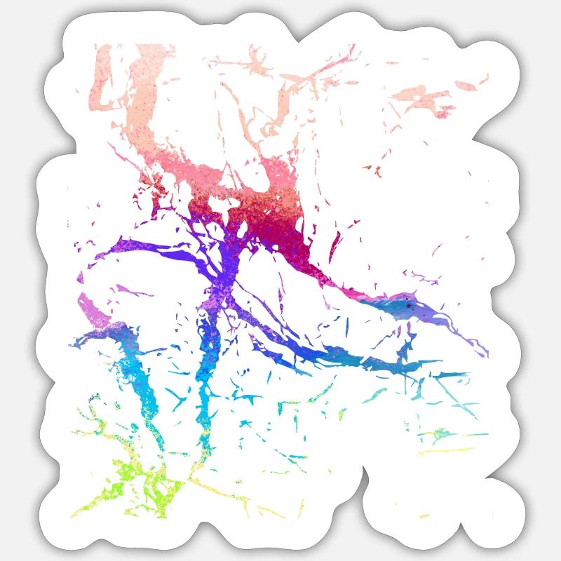 coloré,abstrait,rayures,optique usagée,rayures - Sticker taille S (10 x 10 cm) - blanc mat