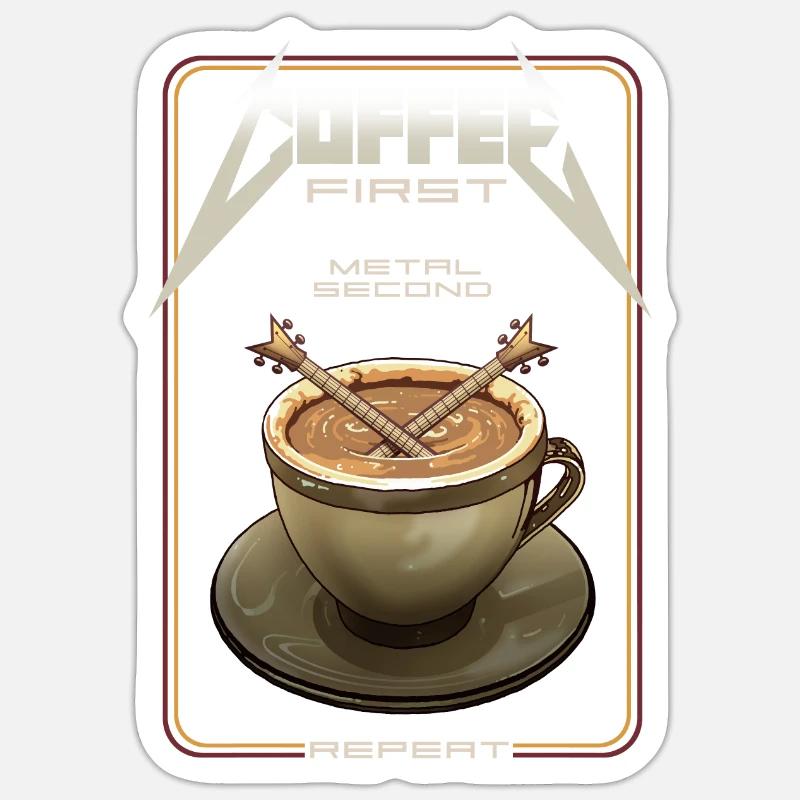 LE CAFÉ D’ABORD - Sticker taille S (10 x 10 cm) - blanc mat
