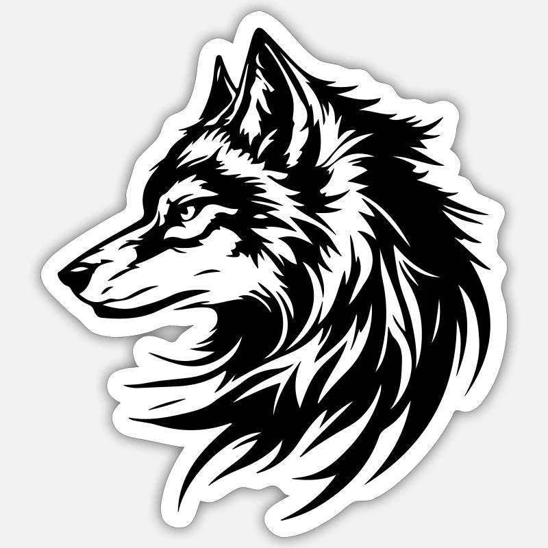 Wolf Head Silhouette Sticker size S (10 x 10 cm)