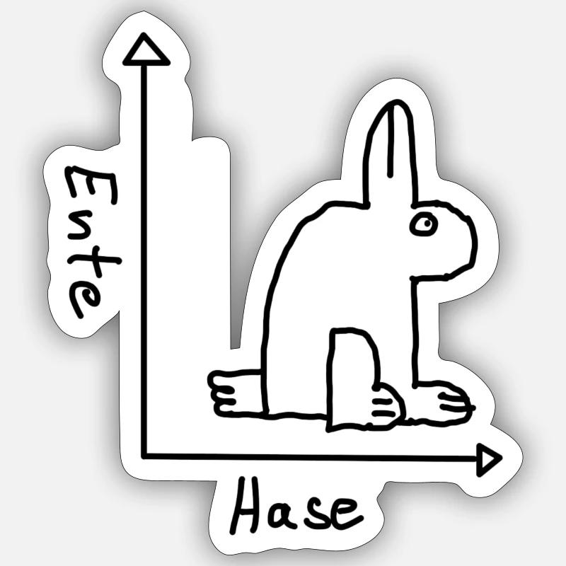 Hase oder Ente Sticker Größe S (10 x 10 cm)